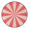 Pink Radial Rays Print Round Floor Mat