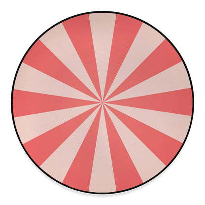 Pink Radial Rays Print Round Floor Mat