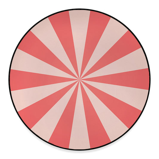 Pink Radial Rays Print Round Floor Mat