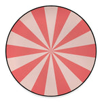 Pink Radial Rays Print Round Floor Mat