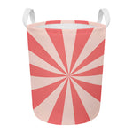 Pink Radial Rays Print Round Laundry Basket
