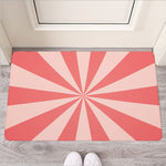 Pink Radial Rays Print Rubber Doormat
