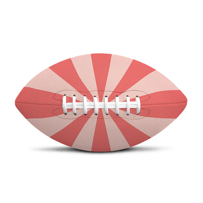 Pink Radial Rays Print Rugby Ball