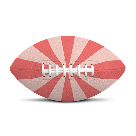Pink Radial Rays Print Rugby Ball