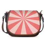 Pink Radial Rays Print Saddle Bag