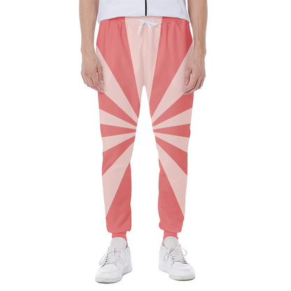 Pink Radial Rays Print Scuba Joggers