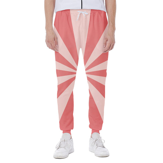 Pink Radial Rays Print Scuba Joggers