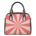 Pink Radial Rays Print Shoulder Handbag
