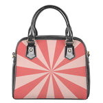 Pink Radial Rays Print Shoulder Handbag