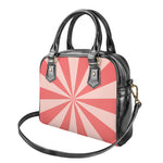 Pink Radial Rays Print Shoulder Handbag