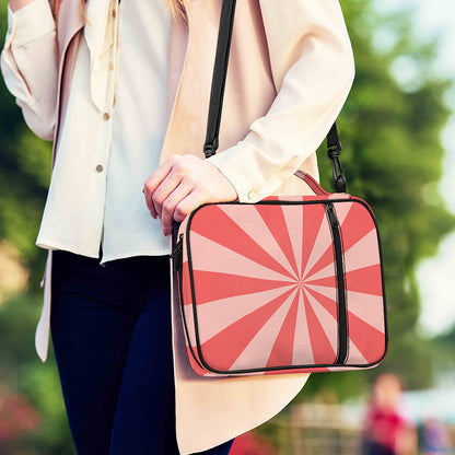 Pink Radial Rays Print Shoulder Strap Bible Bag