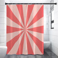 Pink Radial Rays Print Shower Curtain
