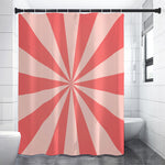 Pink Radial Rays Print Shower Curtain