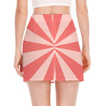 Pink Radial Rays Print Side Slit Mini Skirt