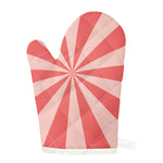 Pink Radial Rays Print Single Oven Mitt