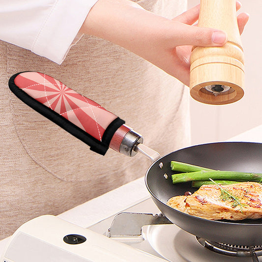 Pink Radial Rays Print Skillet Handle Cover