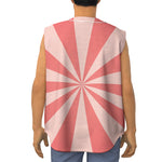Pink Radial Rays Print Sleeveless Baseball Jersey