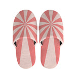 Pink Radial Rays Print Slippers