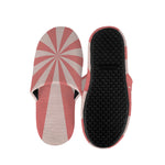 Pink Radial Rays Print Slippers
