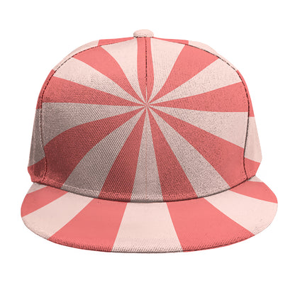 Pink Radial Rays Print Snapback Cap