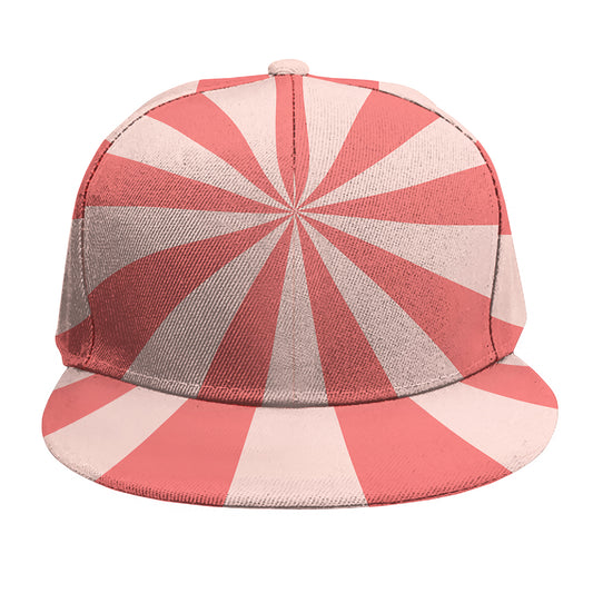 Pink Radial Rays Print Snapback Cap