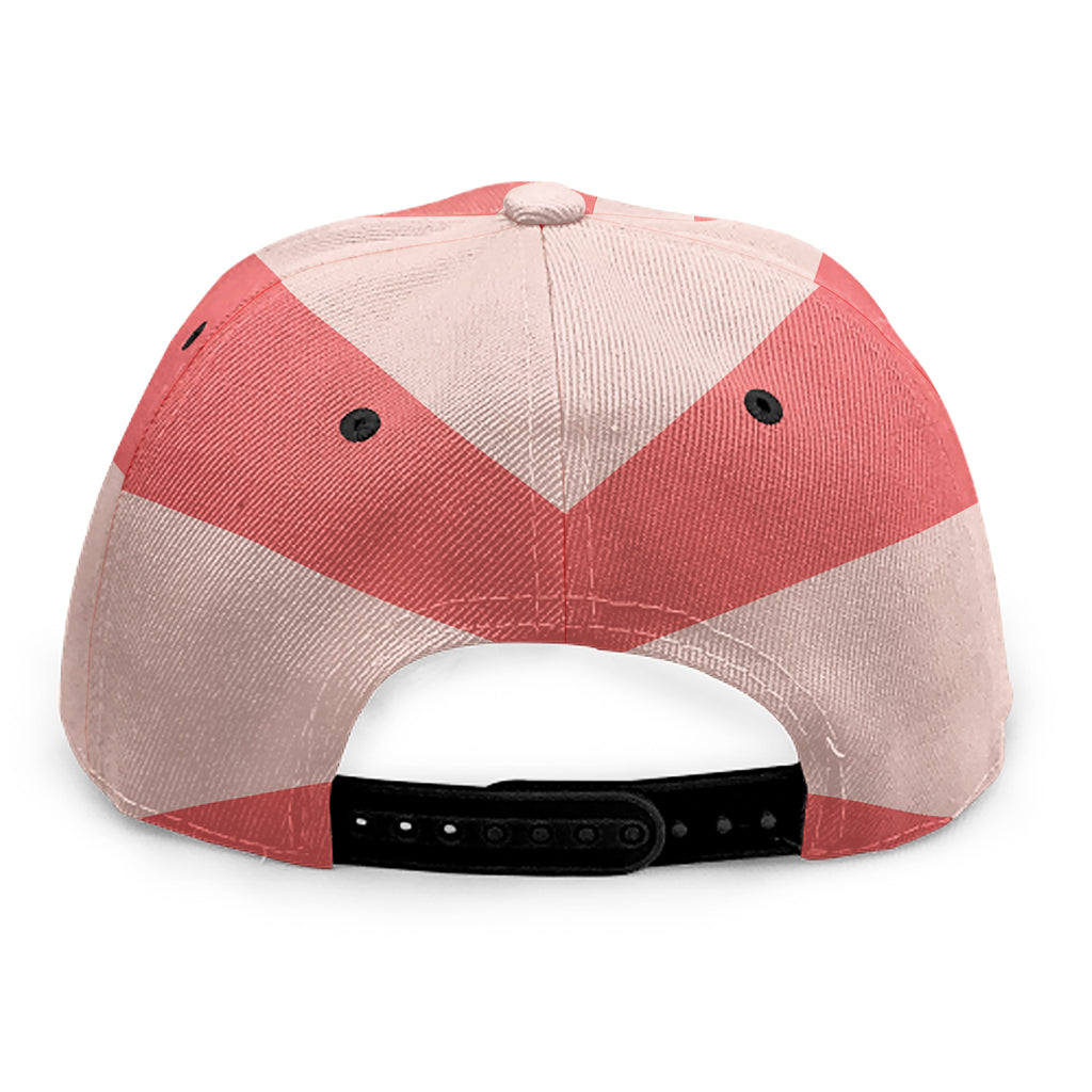 Pink Radial Rays Print Snapback Cap