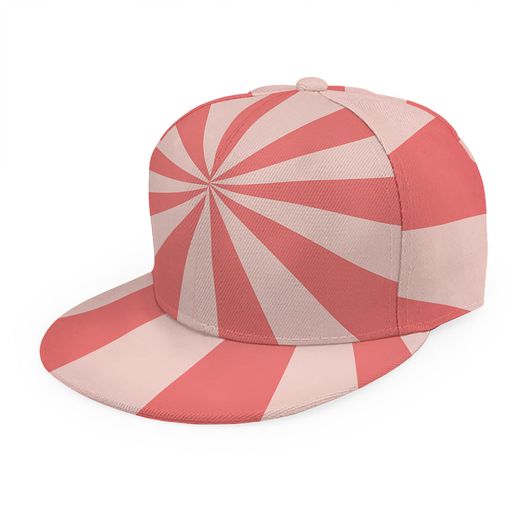Pink Radial Rays Print Snapback Cap