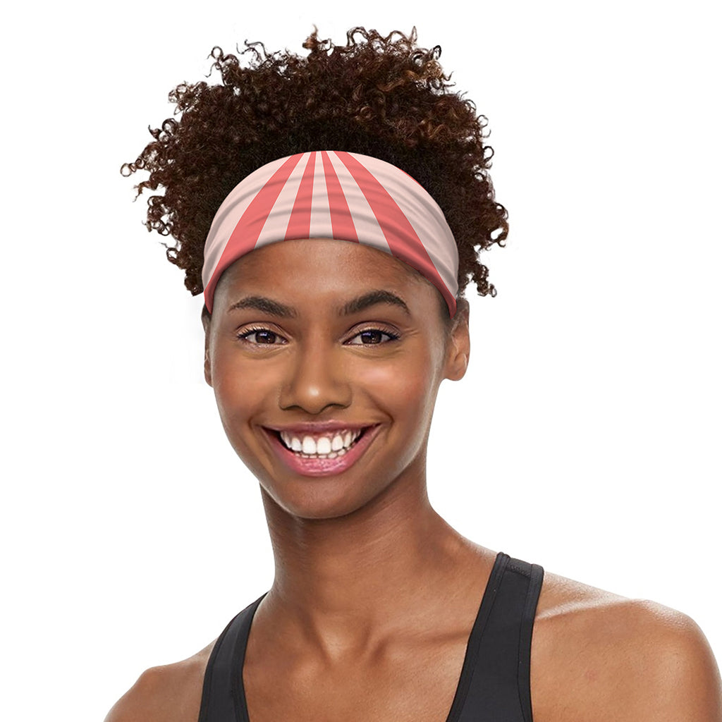 Pink Radial Rays Print Sports Headband