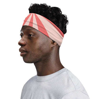 Pink Radial Rays Print Sports Headband