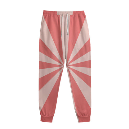Pink Radial Rays Print Sweatpants