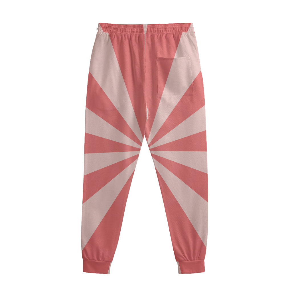 Pink Radial Rays Print Sweatpants
