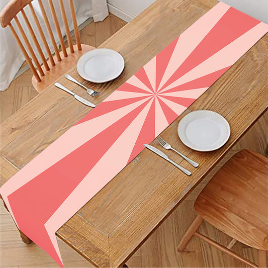Pink Radial Rays Print Table Runner