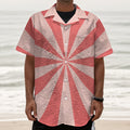 Pink Radial Rays Print Textured Short Sleeve Shirt