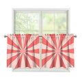 Pink Radial Rays Print Tier Curtains