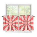 Pink Radial Rays Print Tier Curtains