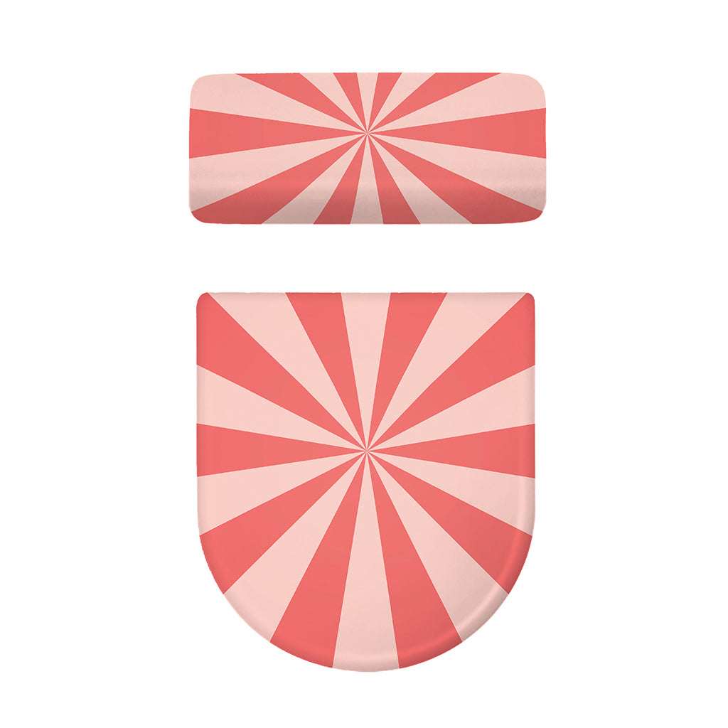 Pink Radial Rays Print Toilet Lid And Tank Cover Set