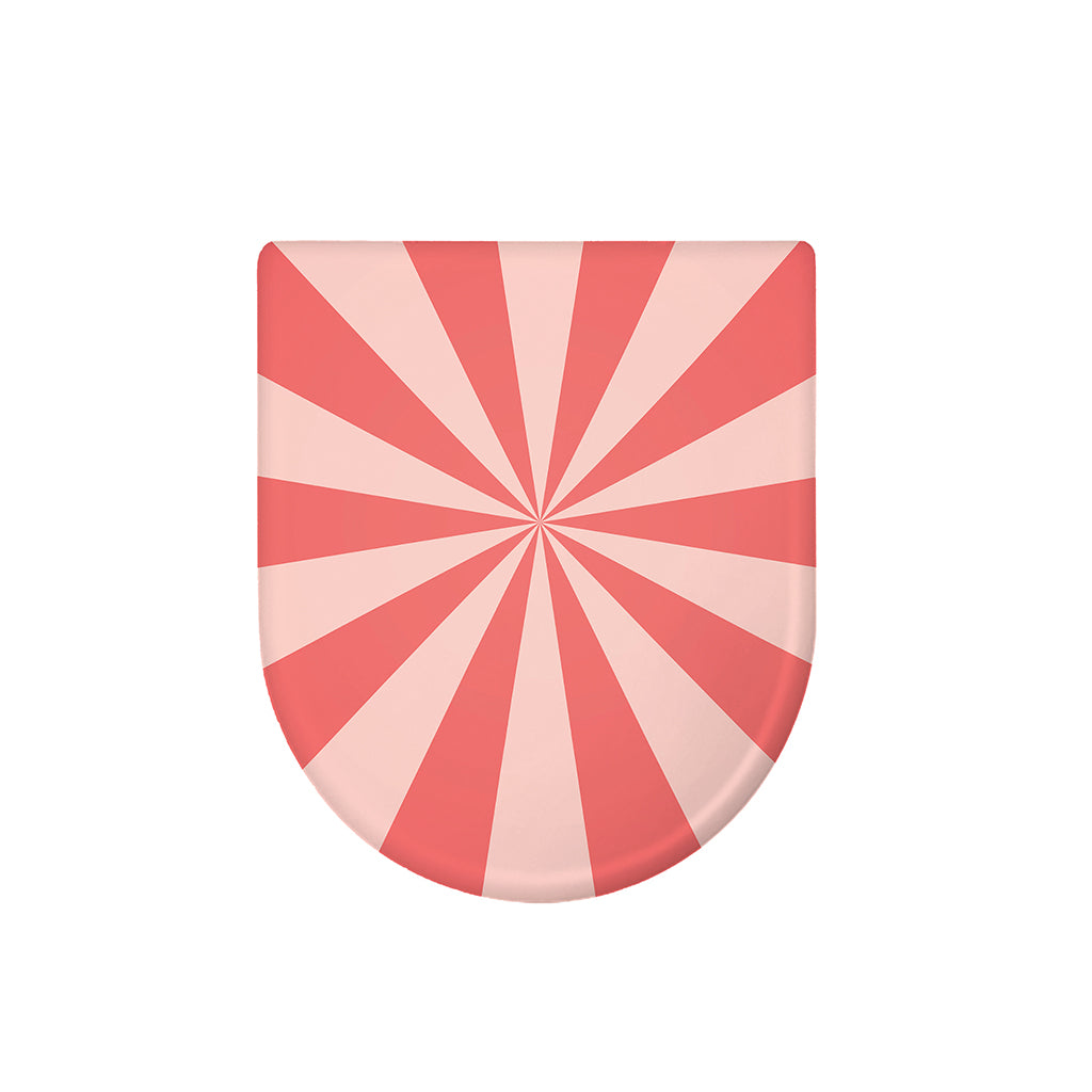 Pink Radial Rays Print Toilet Lid Cover
