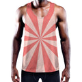 Pink Radial Rays Print Men's Workout Tank Top