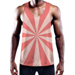 Pink Radial Rays Print Training Tank Top