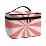 Pink Radial Rays Print Travel Makeup Bag