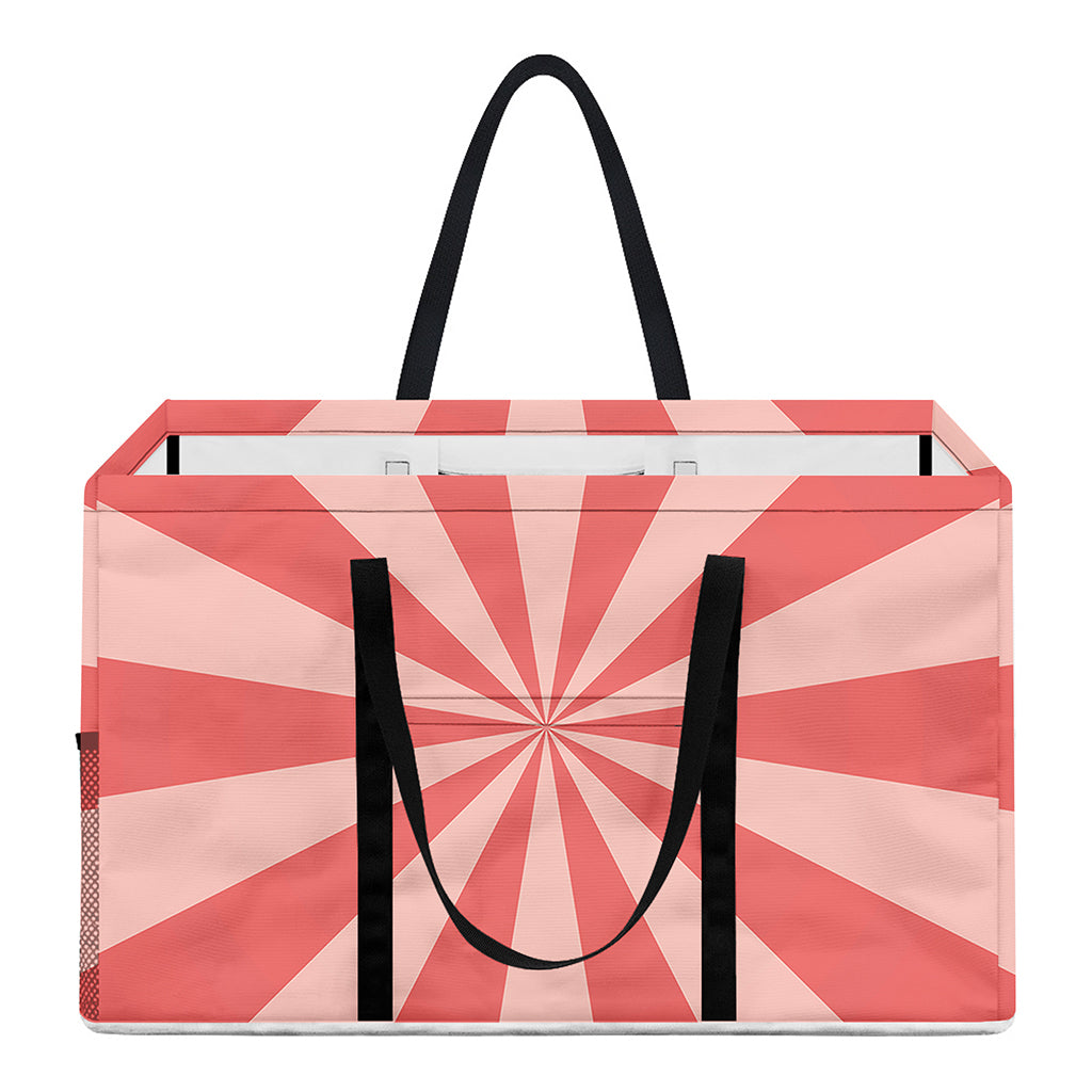Pink Radial Rays Print Utility Tote Bag