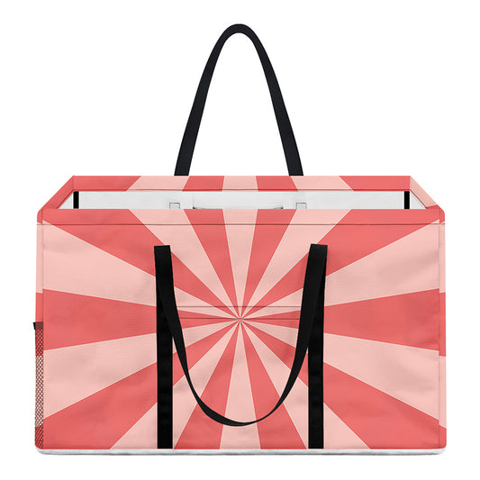 Pink Radial Rays Print Utility Tote Bag