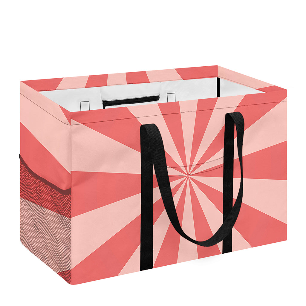 Pink Radial Rays Print Utility Tote Bag