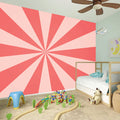 Pink Radial Rays Print Wall Sticker