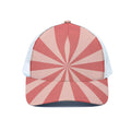 Pink Radial Rays Print White Mesh Trucker Hat