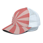 Pink Radial Rays Print White Mesh Trucker Cap