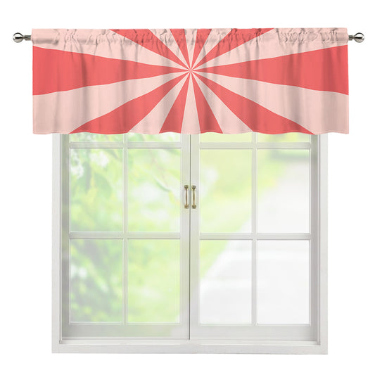 Pink Radial Rays Print Window Valance