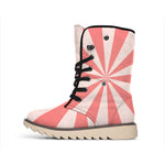 Pink Radial Rays Print Winter Boots