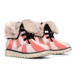 Pink Radial Rays Print Winter Boots