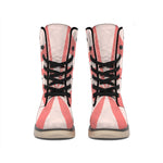 Pink Radial Rays Print Winter Boots
